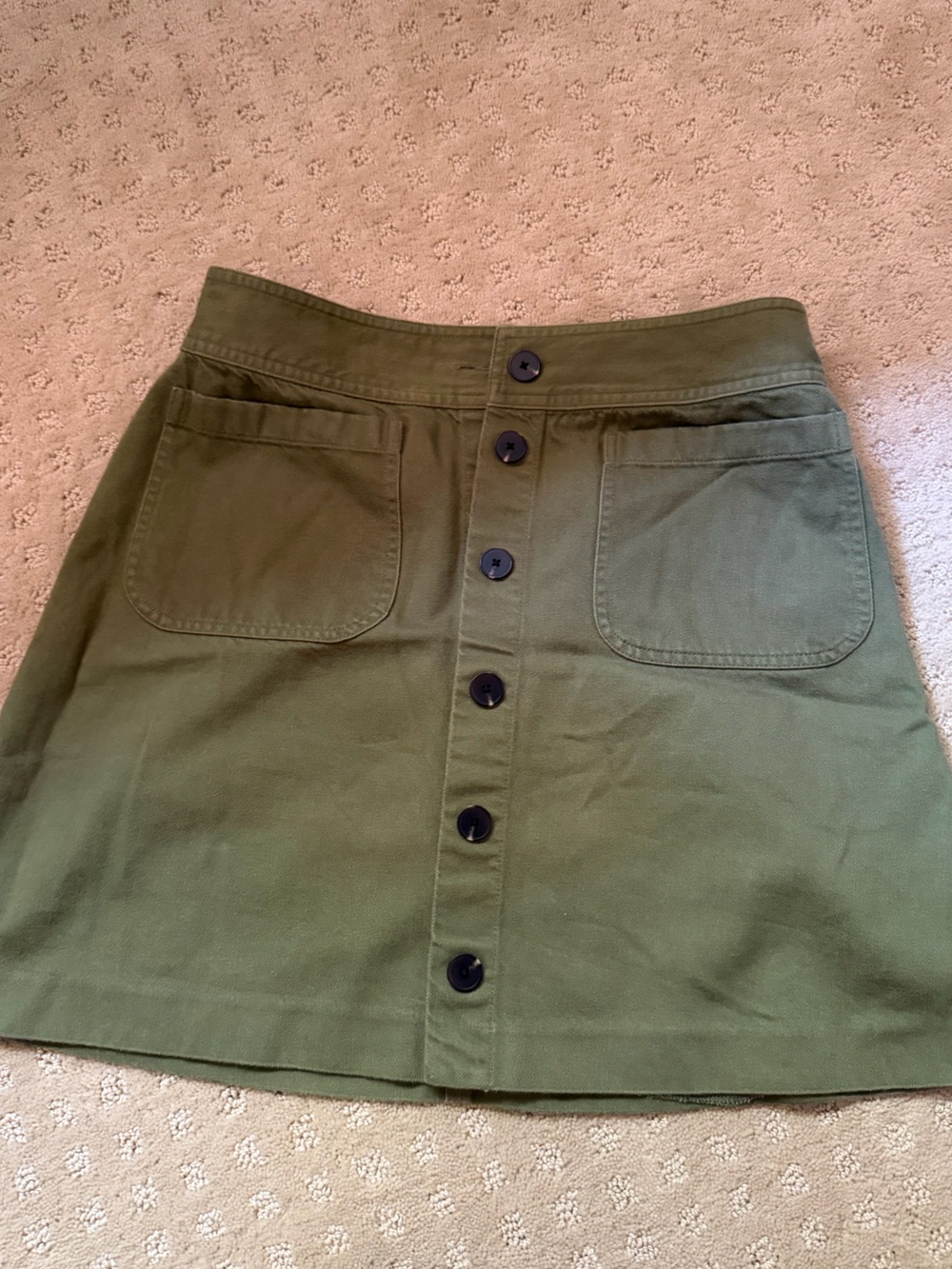 Madewell Olive Green Cargo Button-Front skirt